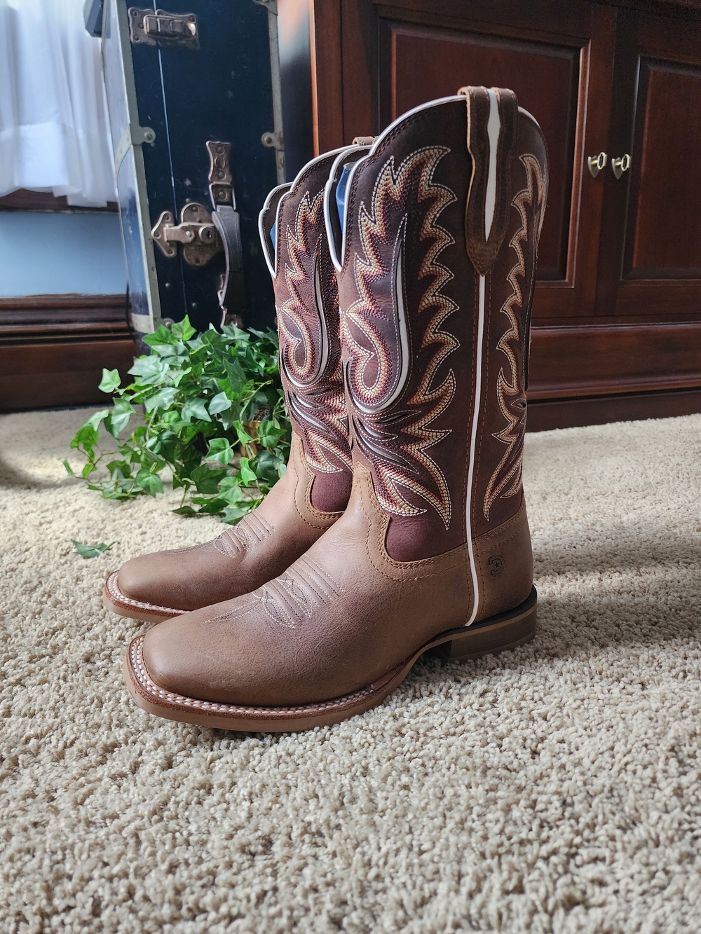 Women's Brown Leather Western Boots
